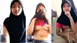 Aisyah Abg Berhijab Menggoda Dengan Gaun Merah Yang Membara
