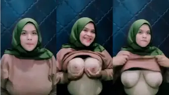 Syal Hijau Pamer Payudara Montok Yang Bikin Heboh