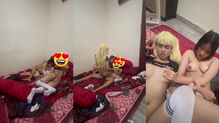 Tiga Lesbi Mesum Beraksi Dalam Badai Nafsu