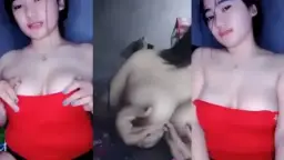 Ariani Seksi Baju Merah Bebas Remas-remas Pentil Montok
